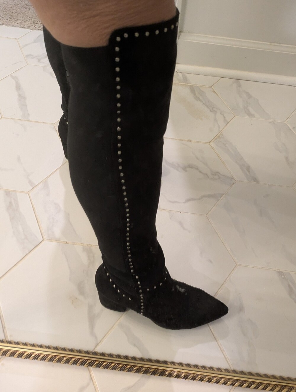 Over-the-Knee Studded Block Heel Boots - Picture 5 of 17